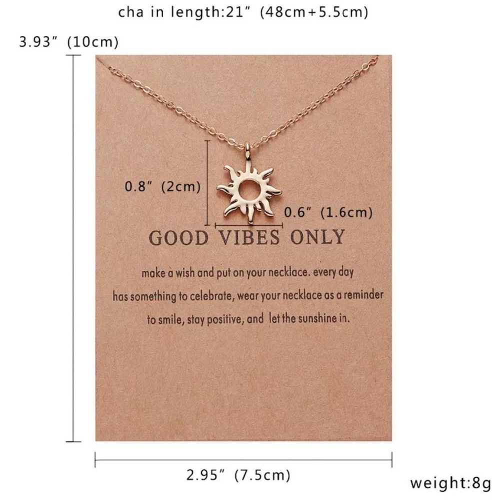 Good Vibes Only - Sun Necklace - Picture 3 of 6